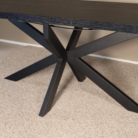 Lizzely Garden & Living Uitschuifbare eettafel ovaal 180-240cm Liam zwart MDF eetkamer tafel