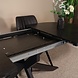 Lizzely Garden & Living Uitschuifbare eettafel ovaal 180-240cm Liam zwart MDF eetkamer tafel