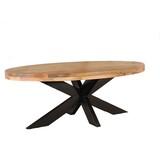 Lizzely Garden & Living Salontafel ovaal lichtbruin mangohout 140cm Jimmy