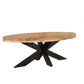 Lizzely Garden & Living Salontafel ovaal lichtbruin mangohout 140cm Jimmy