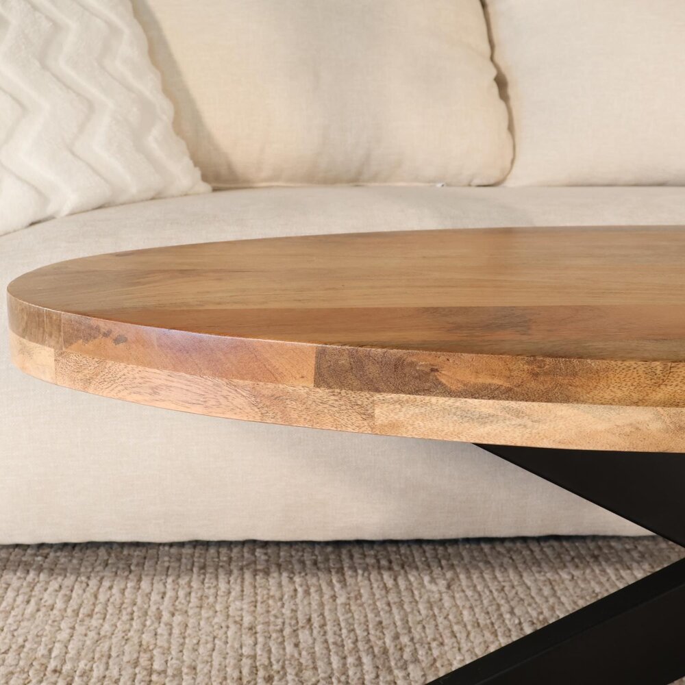 Salontafel ovaal lichtbruin mangohout 140cm Jimmy