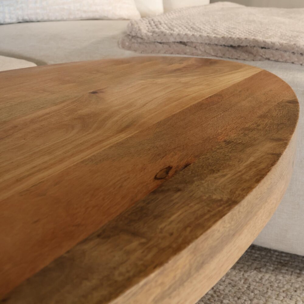 Salontafel ovaal lichtbruin mangohout 140cm Jimmy