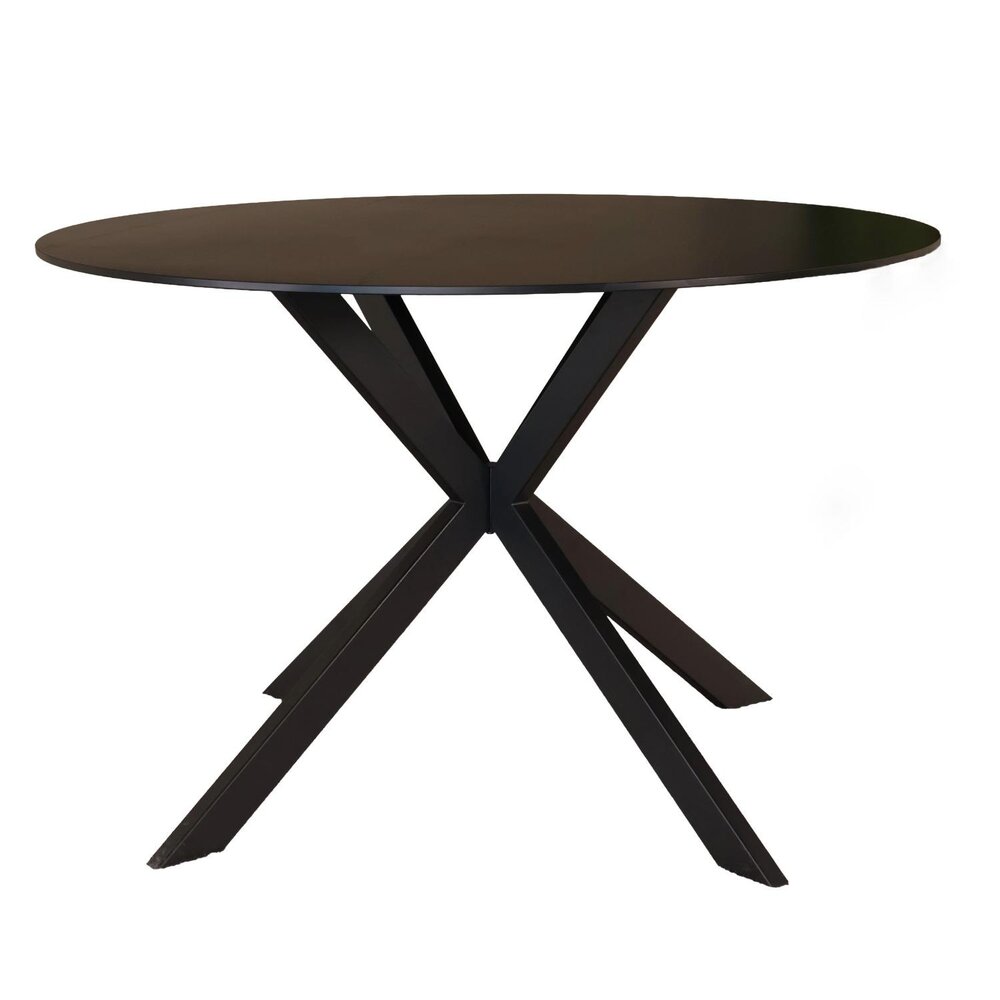 Eettafel rond 120cm Jenna marmerlook zwart ronde tafel