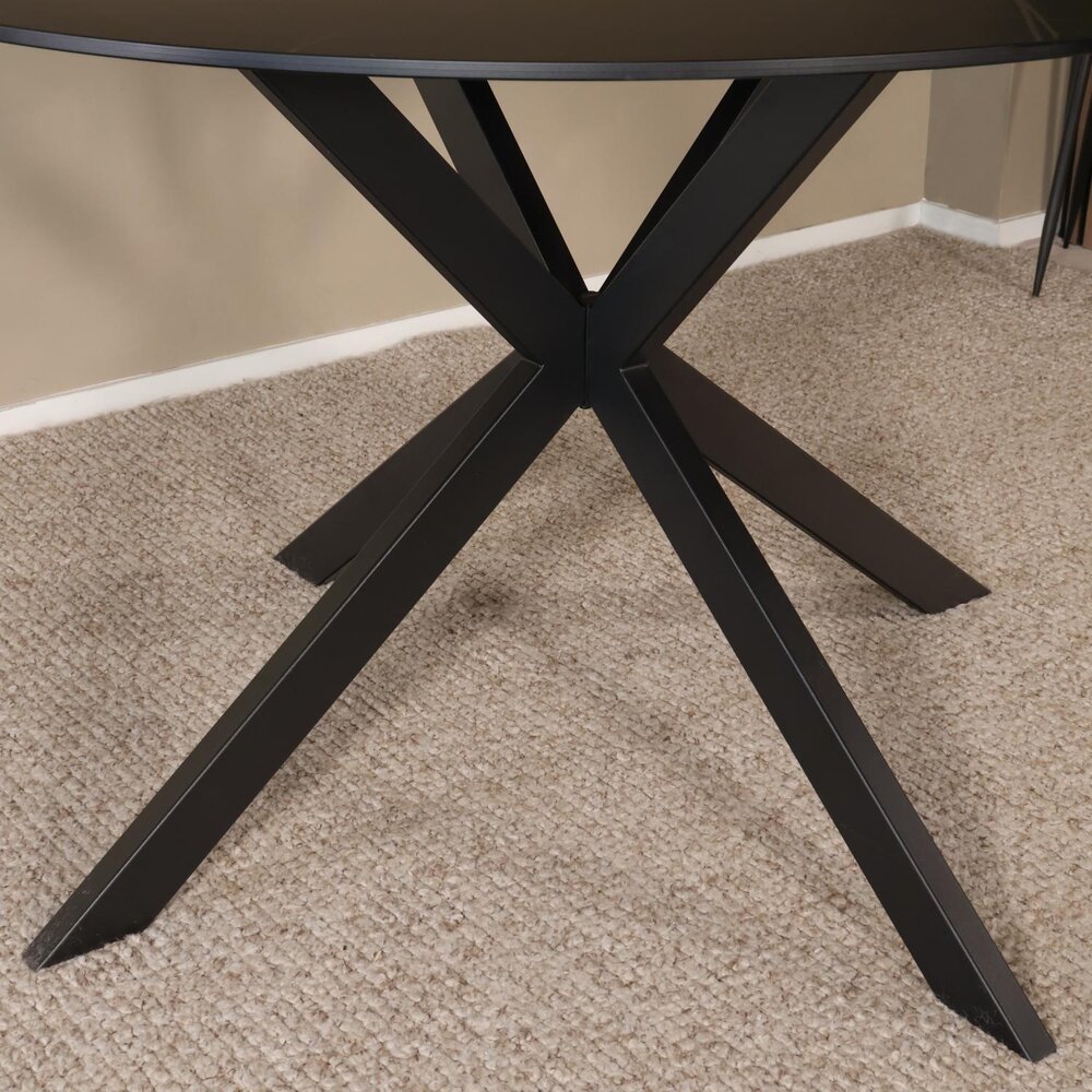 Eettafel rond 120cm Jenna marmerlook zwart ronde tafel