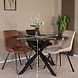 Lizzely Garden & Living Eettafel rond 120cm Jenna marmerlook zwart ronde tafel