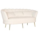 Zitbank Belle 3 zits teddy wit bankstel 180cm stof bankstel incl. 3 kussens bank