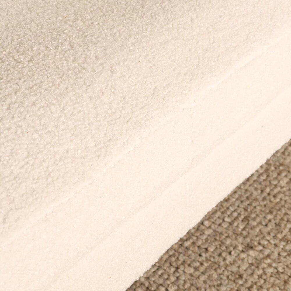 Zitbank Belle 3 zits teddy wit bankstel 180cm stof bankstel incl. 3 kussens bank