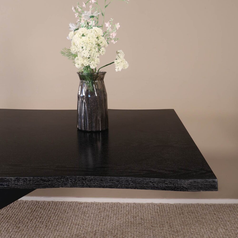 Eettafel langwerpig 220cm Jeffo zwart langwerpige tafel