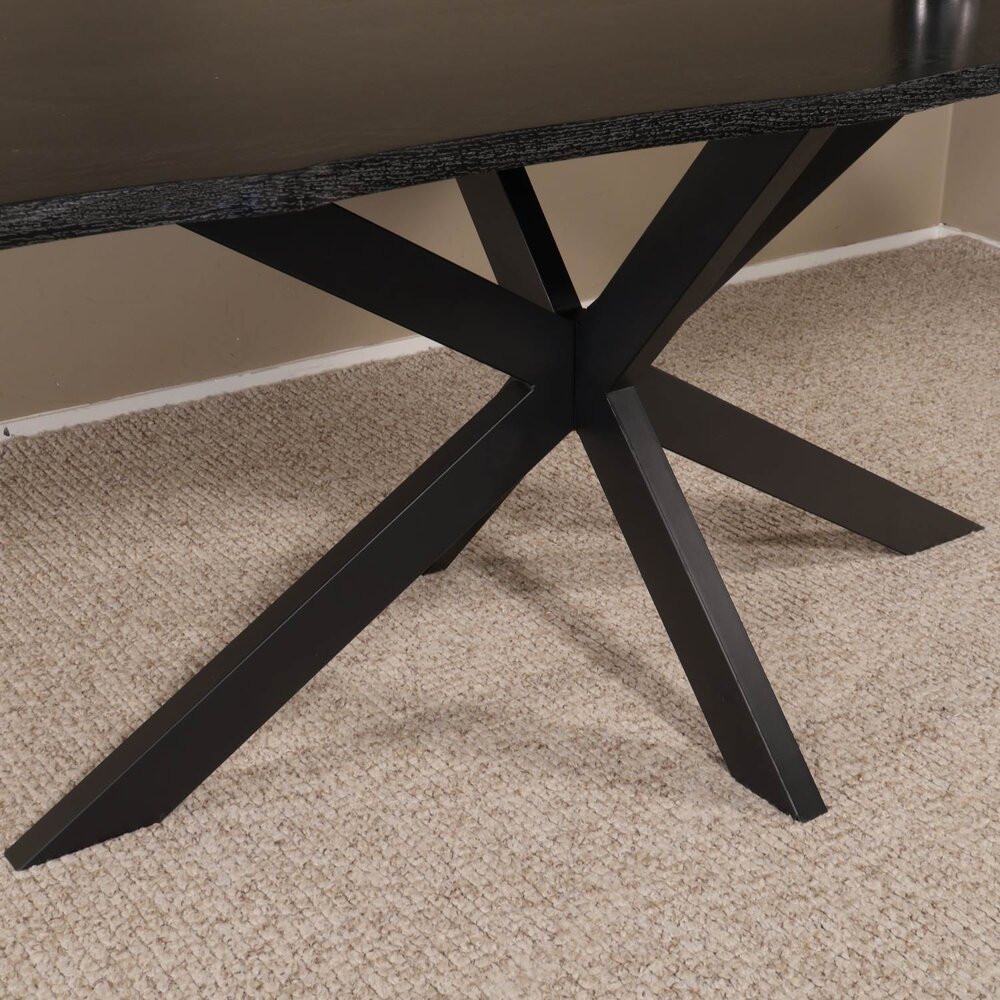 Eettafel langwerpig 220cm Jeffo zwart langwerpige tafel