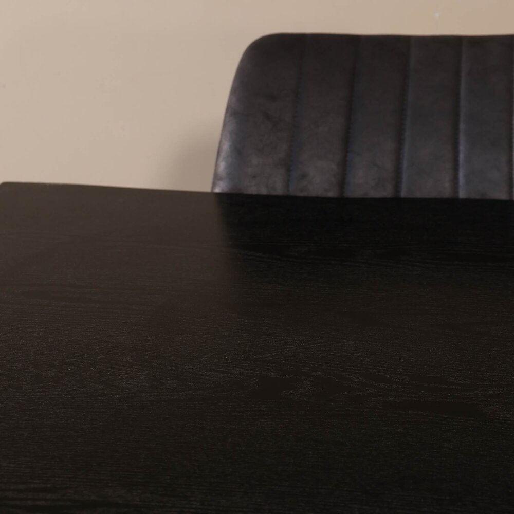 Eettafel langwerpig 220cm Jeffo zwart langwerpige tafel