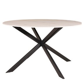 Lizzely Garden & Living Eettafel rond 130cm Jenna marmerlook wit ronde tafel