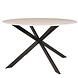 Lizzely Garden & Living Eettafel rond 130cm Jenna marmerlook wit ronde tafel