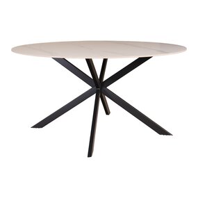 Lizzely Garden & Living Eettafel rond 150cm Jenna marmerlook wit ronde tafel
