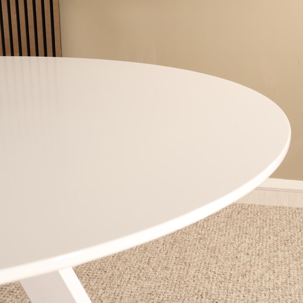 Eettafel rond Ronsi wit 120cm ronde tafel