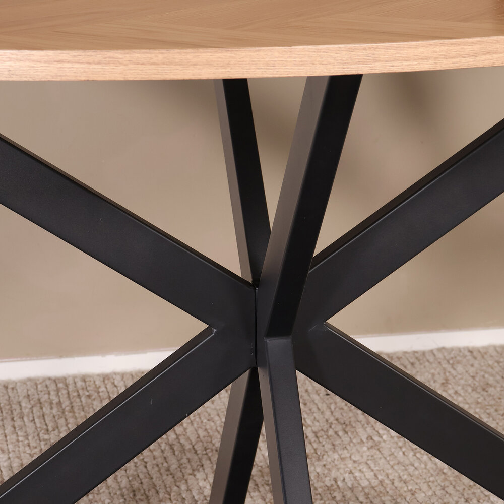 Eettafel ovaal visgraat 160cm Obie bruin ovale tafel