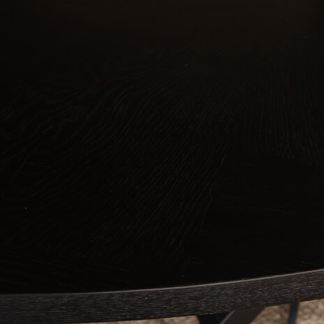 Lizzely Garden & Living Eettafel ovaal visgraat 160cm Obie zwart ovale tafel