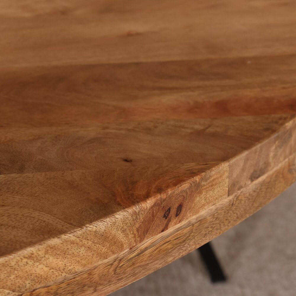 Eettafel rond mangohout 150cm Jones lichtbruin ronde industriële tafel duurzaam mango eetkamertafel Eettafel rond mangohout 150cm Jones lichtbruin ronde industriële tafel duurzaam mango eetkamertafel