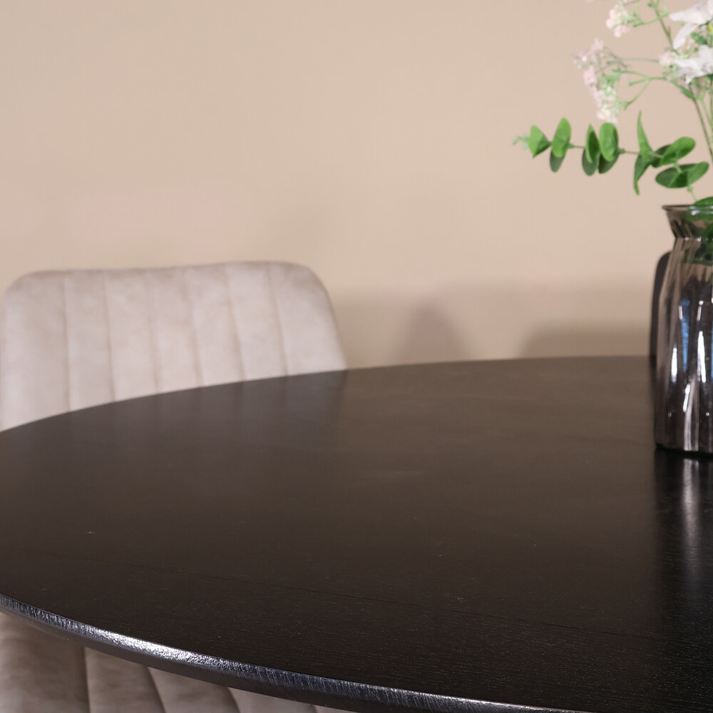 Eettafel rond Ronsi zwart 130cm ronde tafel