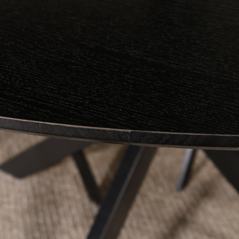 Eettafel rond Ronsi zwart 130cm ronde tafel