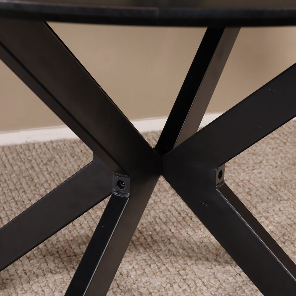 Eettafel rond Ronsi zwart 130cm ronde tafel