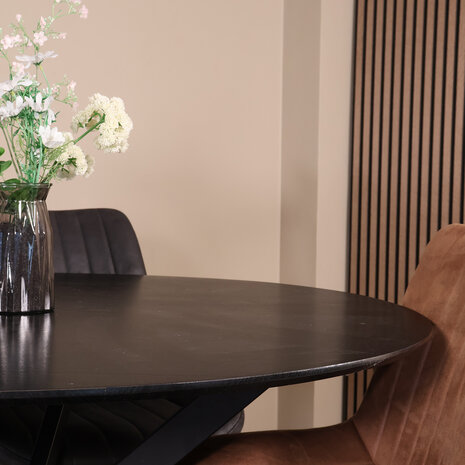 Lizzely Garden & Living Eettafel rond Ronsi zwart 130cm ronde tafel