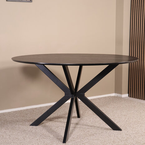 Lizzely Garden & Living Eettafel rond Ronsi zwart 130cm ronde tafel