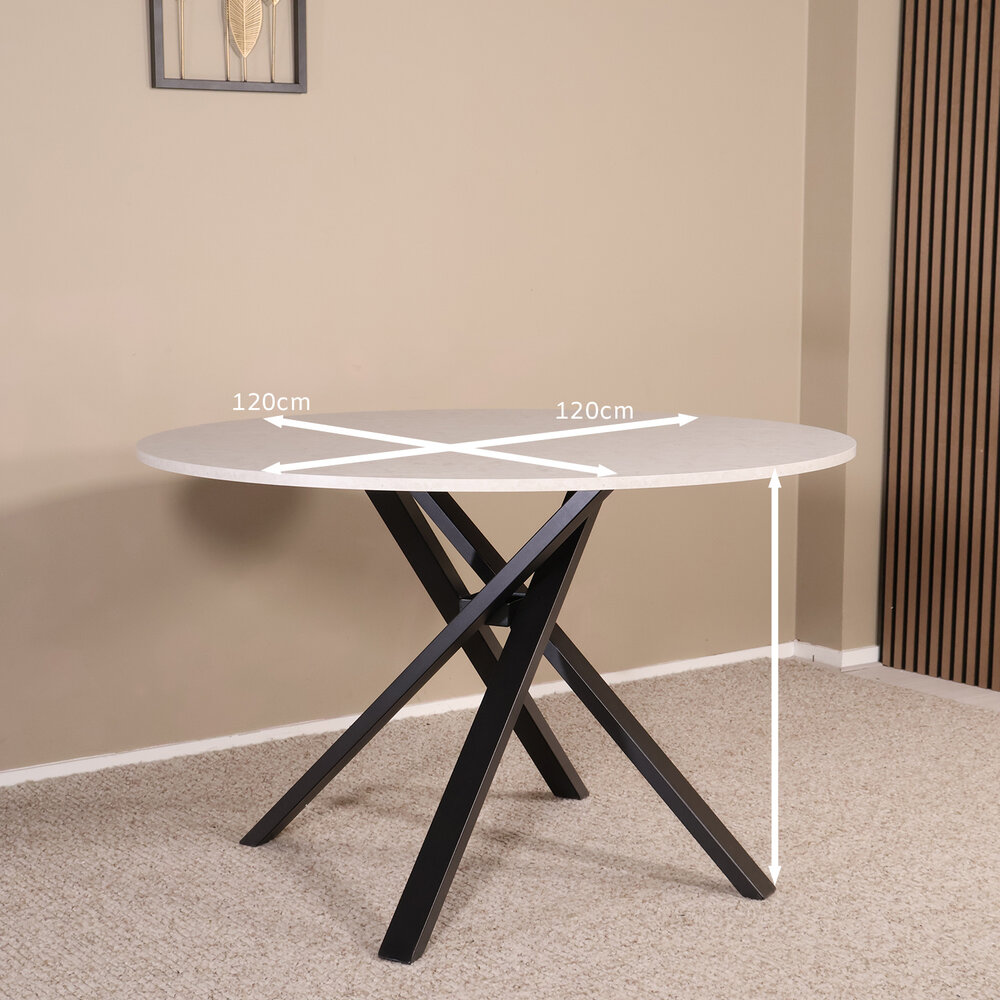 Eettafel rond Ronsi grijs 120cm ronde tafel