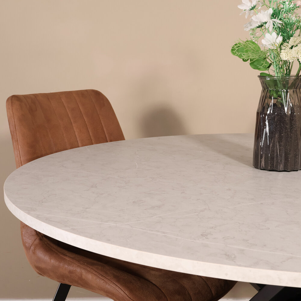 Eettafel rond Ronsi grijs 120cm ronde tafel