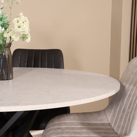 Lizzely Garden & Living Eettafel rond Ronsi grijs 120cm ronde tafel