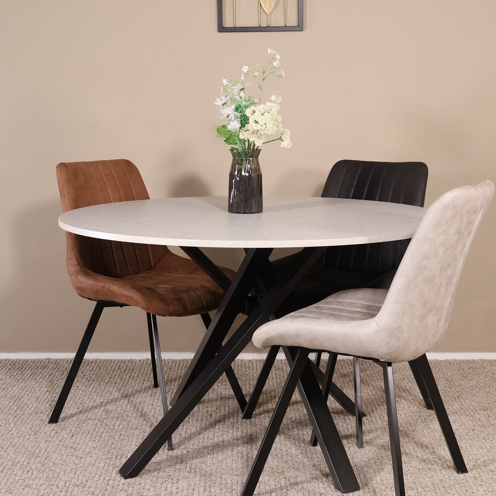 Eettafel rond Ronsi grijs 120cm ronde tafel