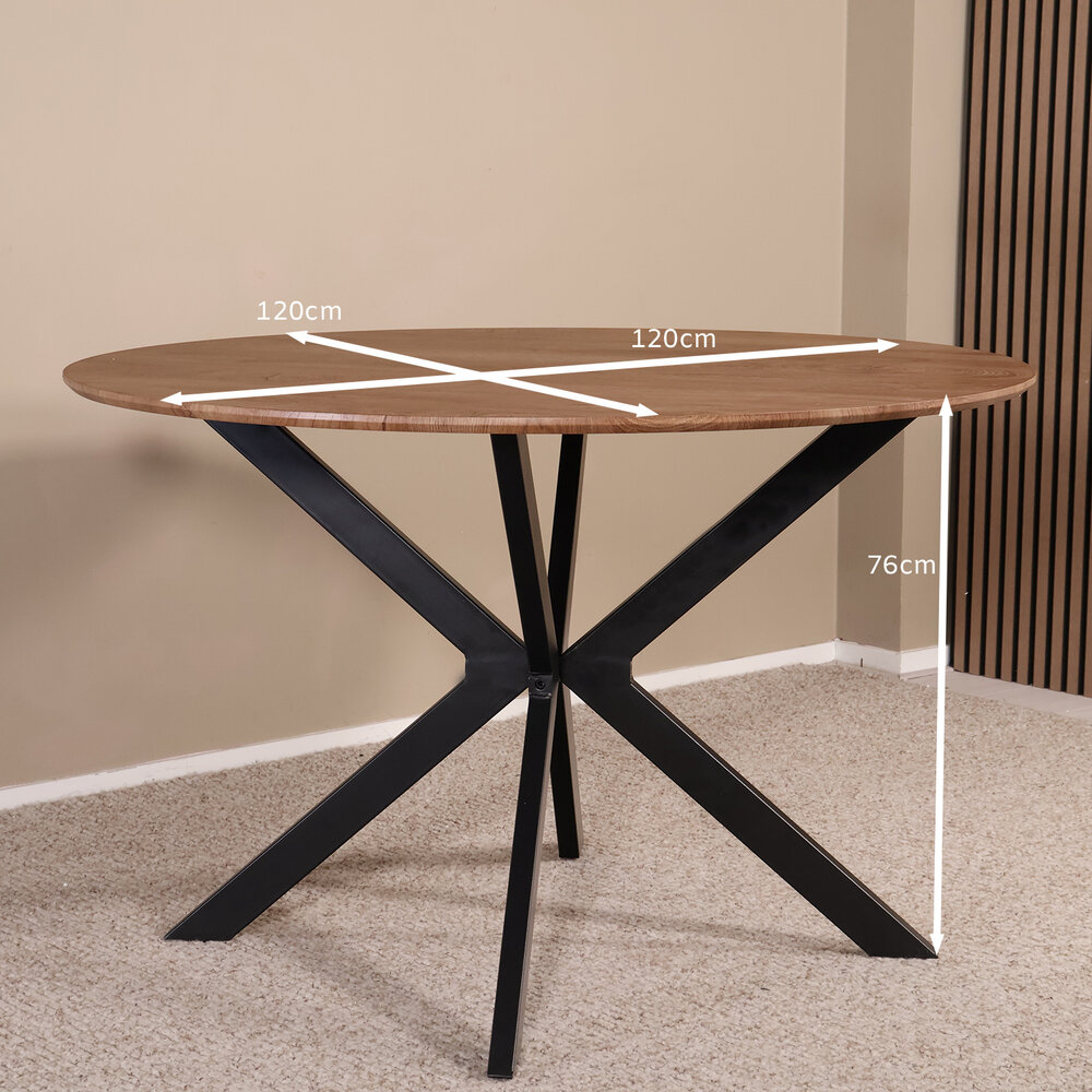 Eettafel rond Ronsi bruin 120cm ronde tafel