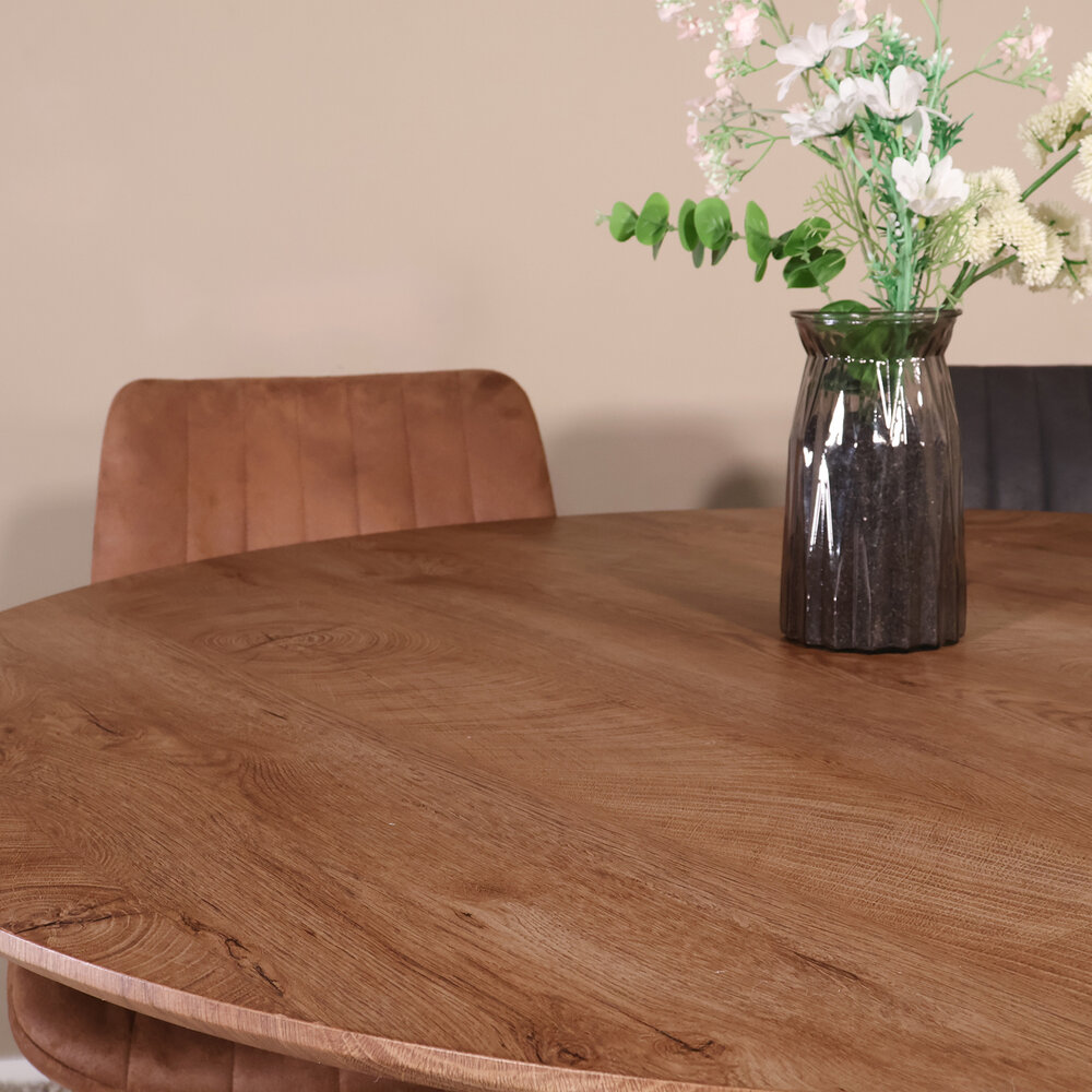 Eettafel rond Ronsi bruin 120cm ronde tafel