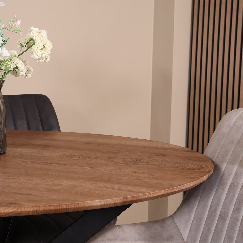 Eettafel rond Ronsi bruin 120cm ronde tafel