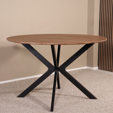 Lizzely Garden & Living Eettafel rond Ronsi bruin 120cm ronde tafel