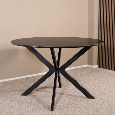 Lizzely Garden & Living Eettafel rond Ronsi zwart 120cm ronde tafel