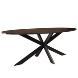 Lizzely Garden & Living Eettafel ovaal visgraat 210cm Obie zwart ovale tafel