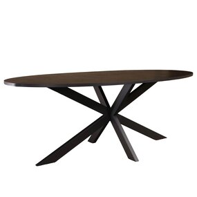 Lizzely Garden & Living Eettafel ovaal visgraat 210cm Obie zwart ovale tafel