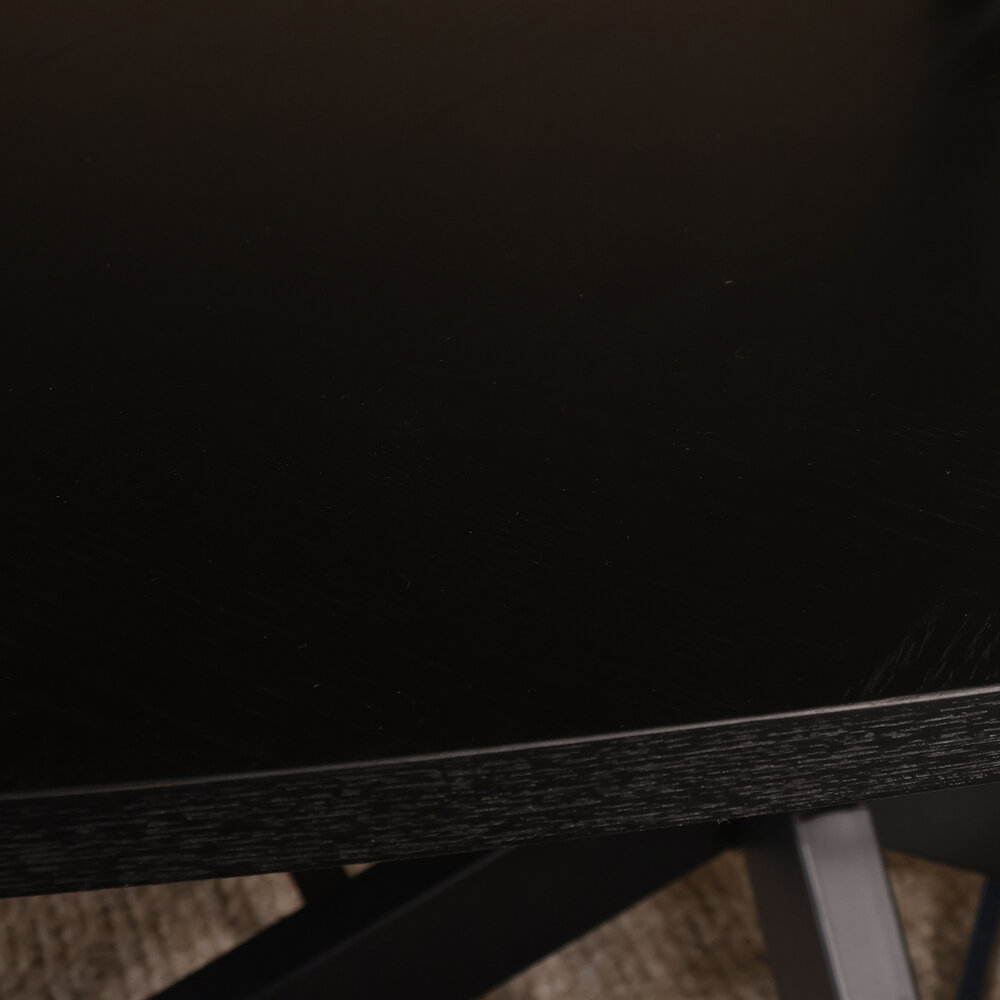 Eettafel ovaal visgraat 210cm Obie zwart ovale tafel