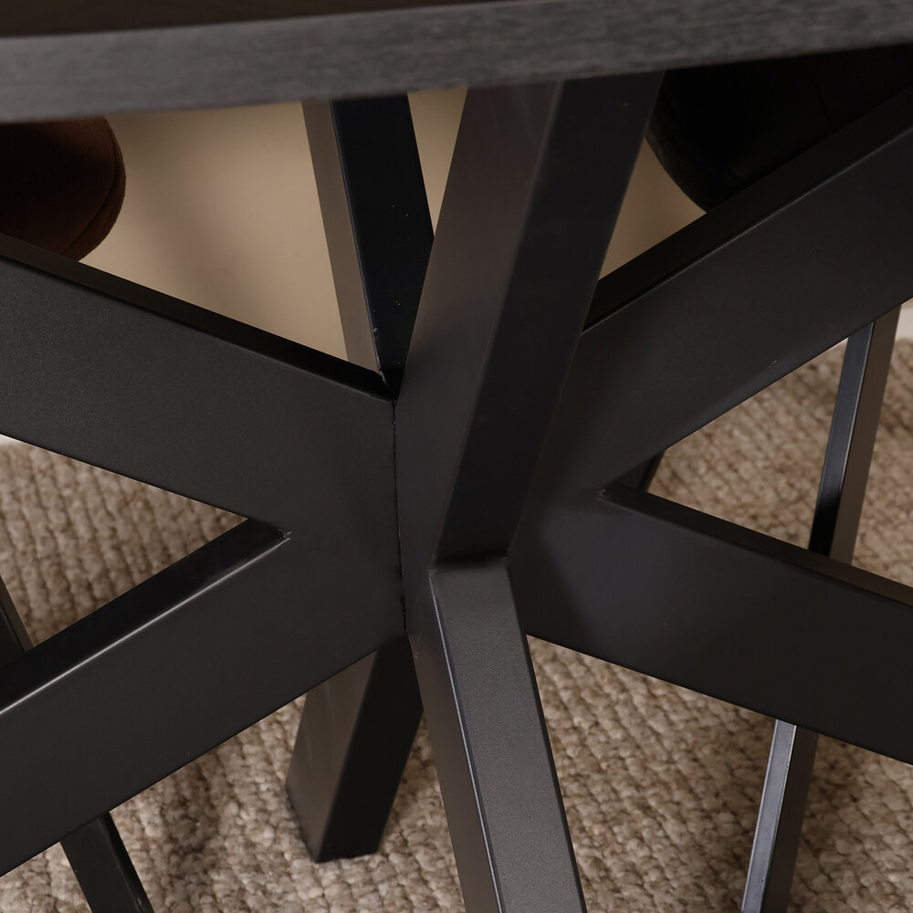 Eettafel ovaal visgraat 210cm Obie zwart ovale tafel