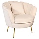 Lizzely Garden & Living Fauteuil zitbank 1 persoons belle velvet crème
