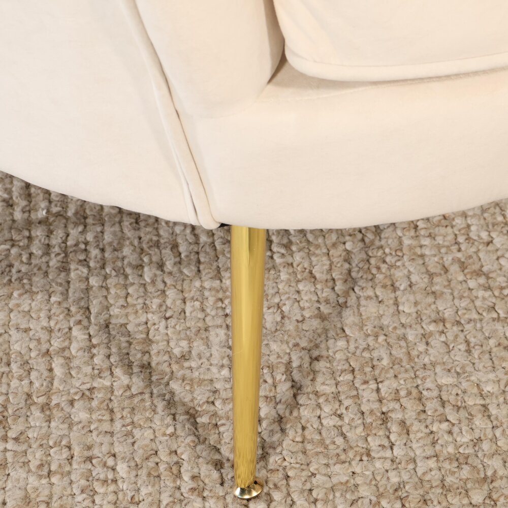 Fauteuil zitbank 1 persoons belle velvet crème