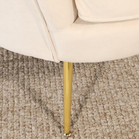 Lizzely Garden & Living Fauteuil zitbank 1 persoons belle velvet crème