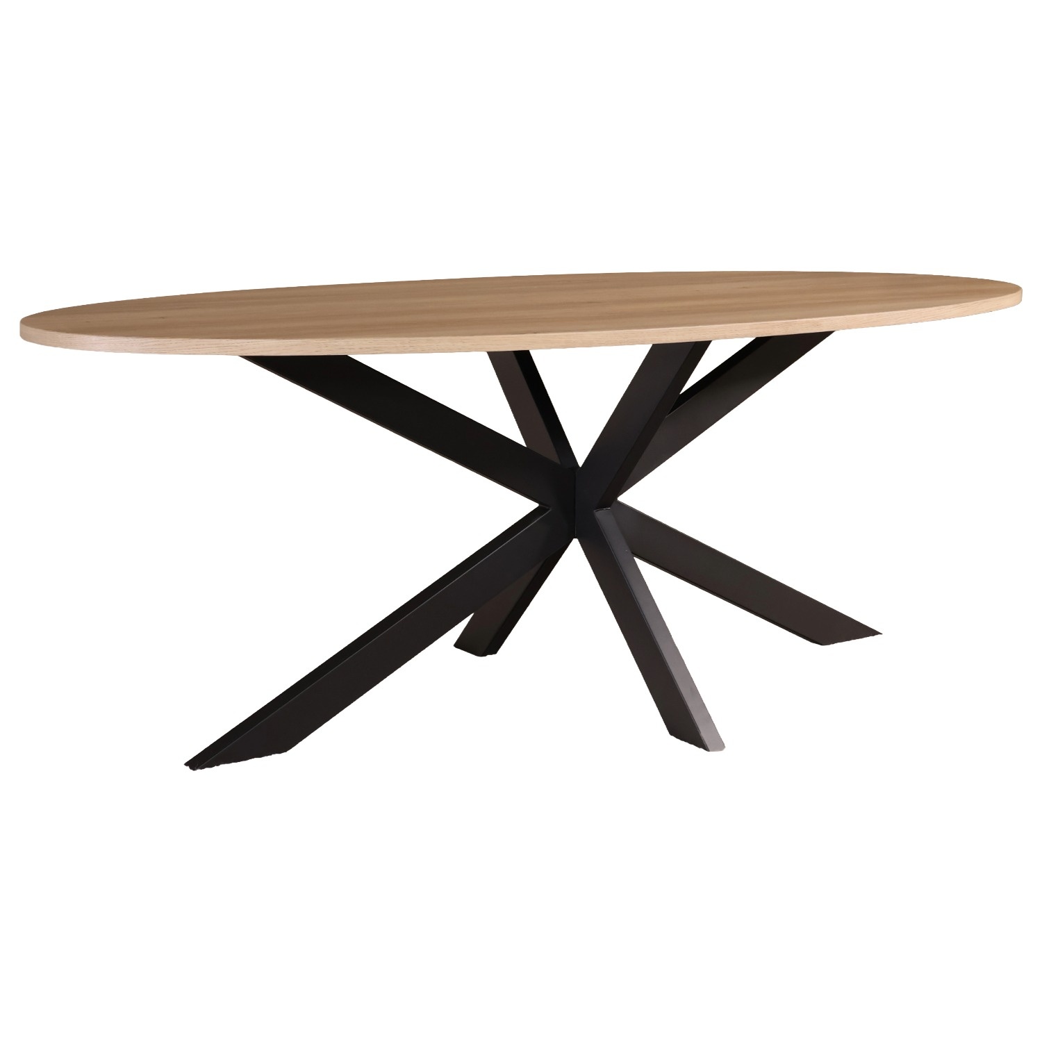 Housecraft Denise Eettafel Hout Ovaal 180x90 cm Bruin/ Goud | Leen Bakker