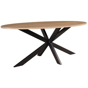 Lizzely Garden & Living Eettafel Rato ovaal 200cm lichtbruin MDF