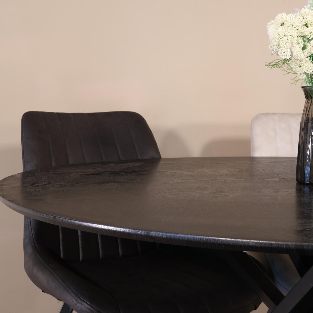 Eettafel rond Ronsi Antoinette zwart 130cm ronde tafel