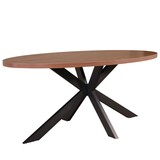 Lizzely Garden & Living Eettafel ovaal melamine 180cm Tommy bruin ovale tafel