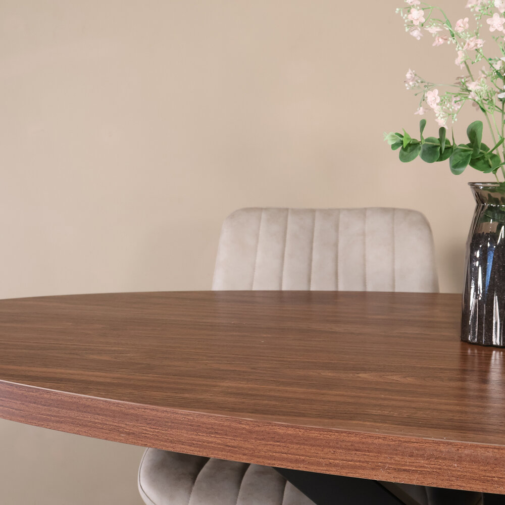 Eettafel ovaal melamine 180cm Tommy bruin ovale tafel