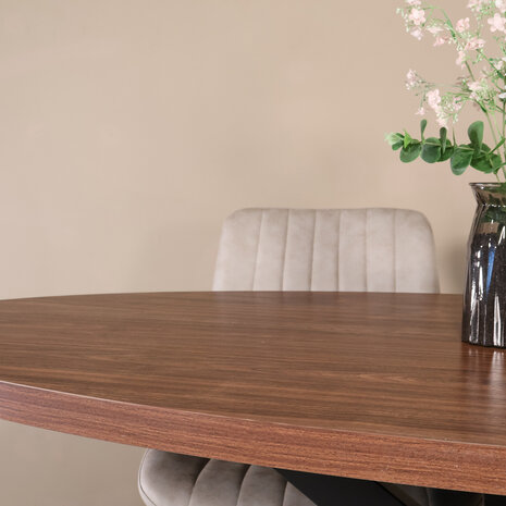 Lizzely Garden & Living Eettafel ovaal melamine 180cm Tommy bruin ovale tafel