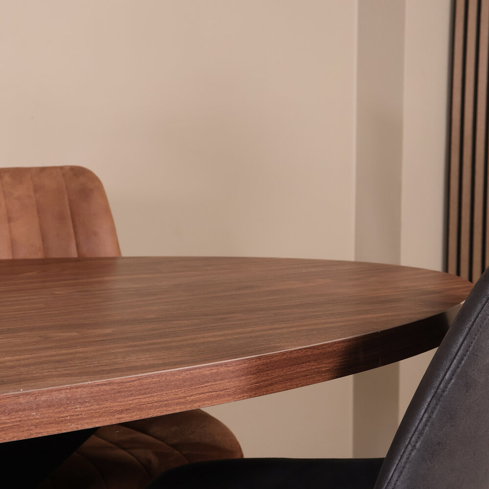 Eettafel ovaal melamine 180cm Tommy bruin ovale tafel