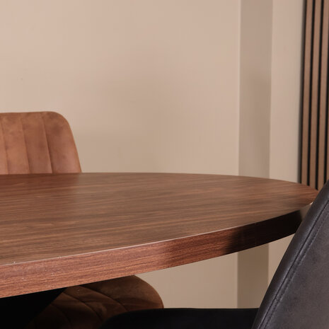 Lizzely Garden & Living Eettafel ovaal melamine 180cm Tommy bruin ovale tafel